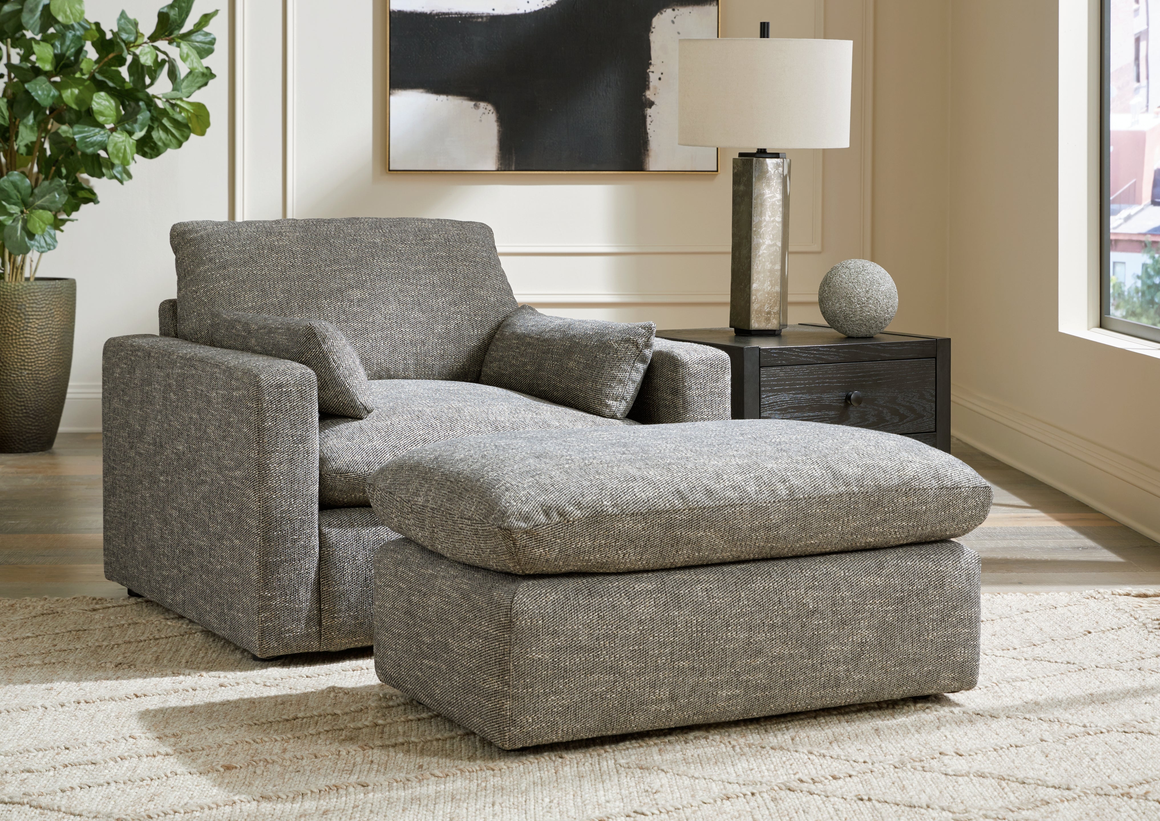 Best Deals Furniture - Ashley Furniture - Dramatic Oversized Chair and Ottoman - Oversized Chair and Ottoman - 11702U2