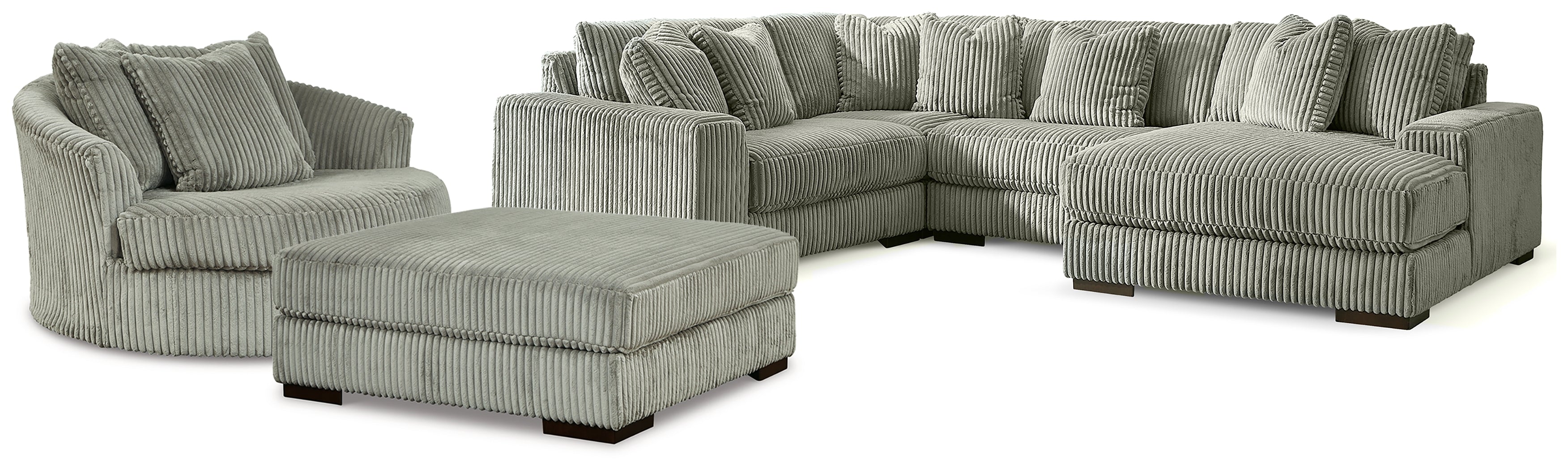 Best Deals Furniture - Ashley Furniture - Lindyn 4-Piece Sectional, Chair and Ottoman - 4-Piece Sectional, Chair and Ottoman - 21105U11