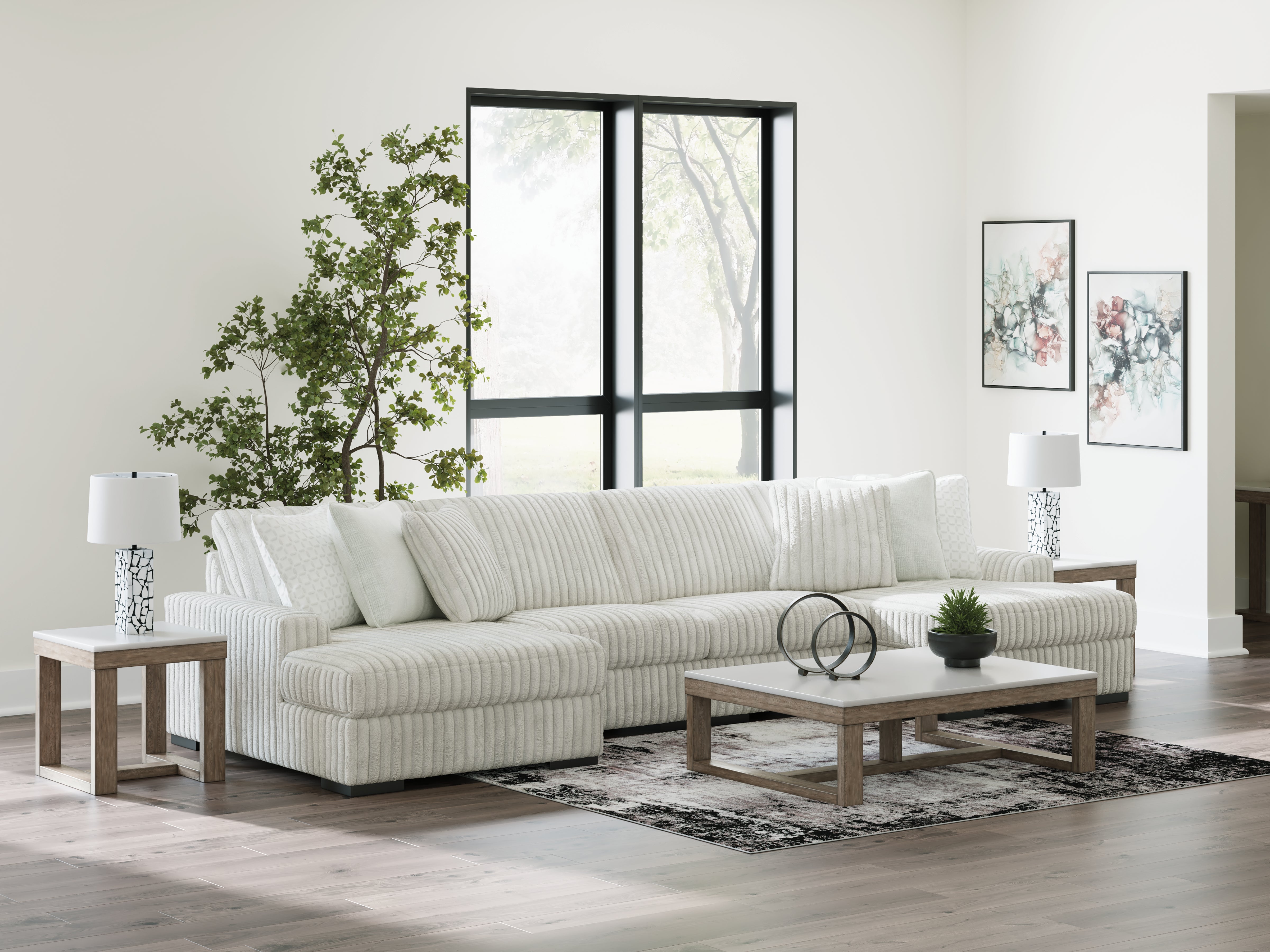 Best Deals Furniture - Ashley Furniture - Stupendous 4-Piece Sectional with Double Chaise - RAF 4-Piece Sectional with Double Chaise - 25903S5