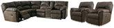 Best Deals Furniture - Ashley Furniture - Tambo 2-Piece Reclining Sectional and 2 Recliners - 2-Piece Reclining Sectional and 2 Recliners - 27802U1