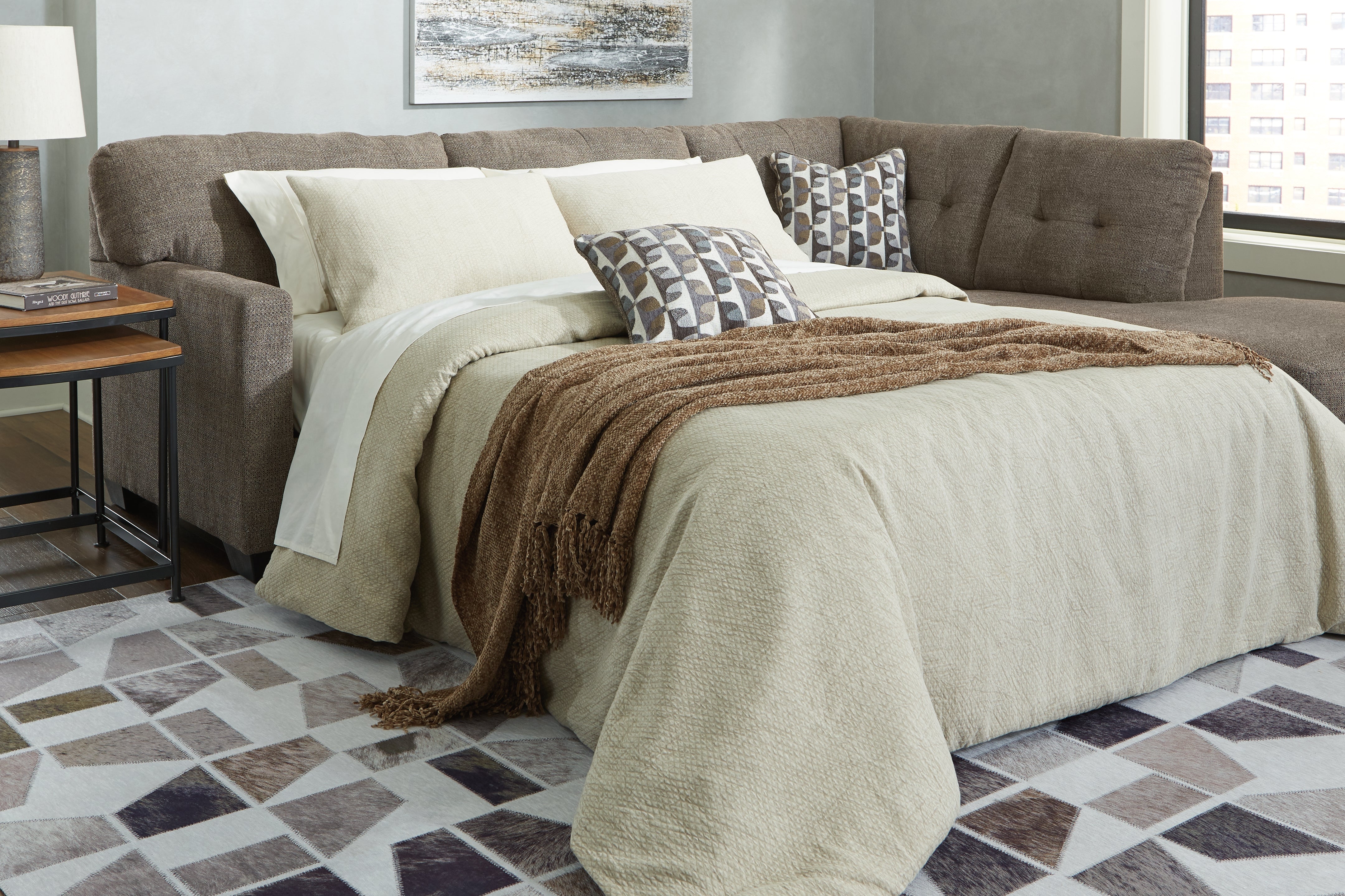 Best Deals Furniture - Ashley Furniture - Mahoney 2-Piece Sleeper Sectional with Chaise - 2-Piece Sleeper Sectional with Chaise - 31005S4