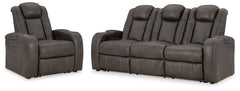 Best Deals Furniture - Ashley Furniture - Fyne-Dyme Power Reclining Sofa and Power Recliner - Power Reclining Sofa and Power Recliner - 36602U3