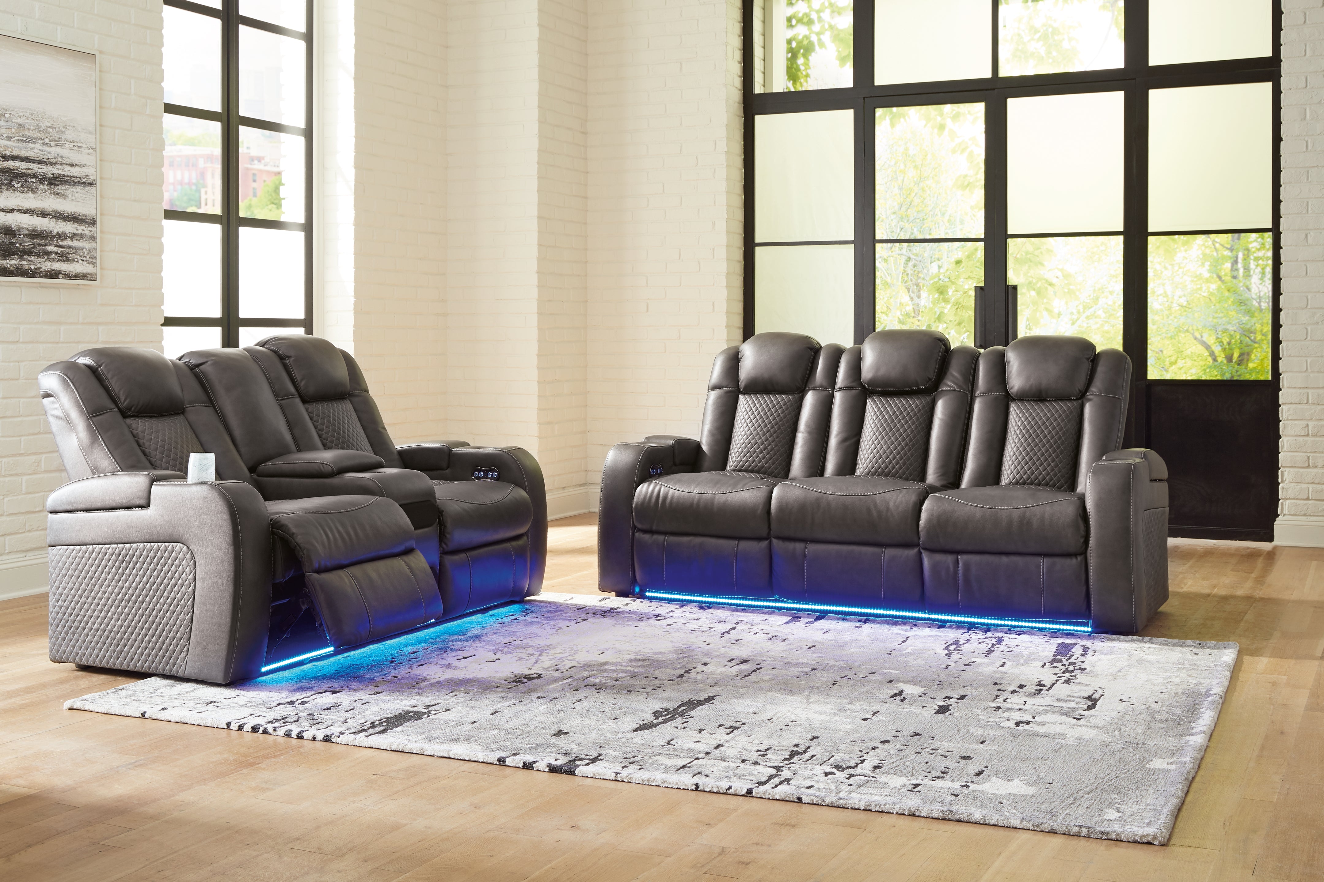 Best Deals Furniture - Ashley Furniture - Fyne-Dyme Power Reclining Sofa and Loveseat - Power Reclining Sofa and Loveseat - 36602U1