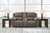 Best Deals Furniture - Ashley Furniture - Laresview Reclining Loveseat with Console - DBL Rec Loveseat w/Console - 3720394