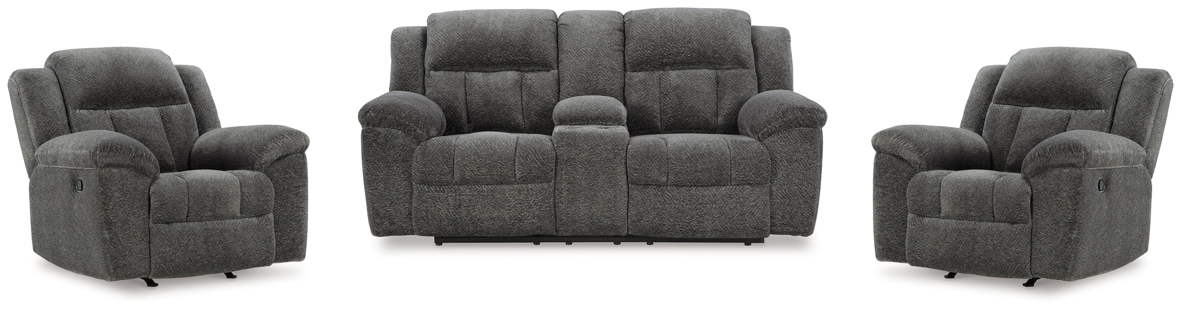 Best Deals Furniture - Ashley Furniture - Frohn Reclining Loveseat with Console and 2 Recliners - Reclining Loveseat with Console and 2 Recliners - 37406U5