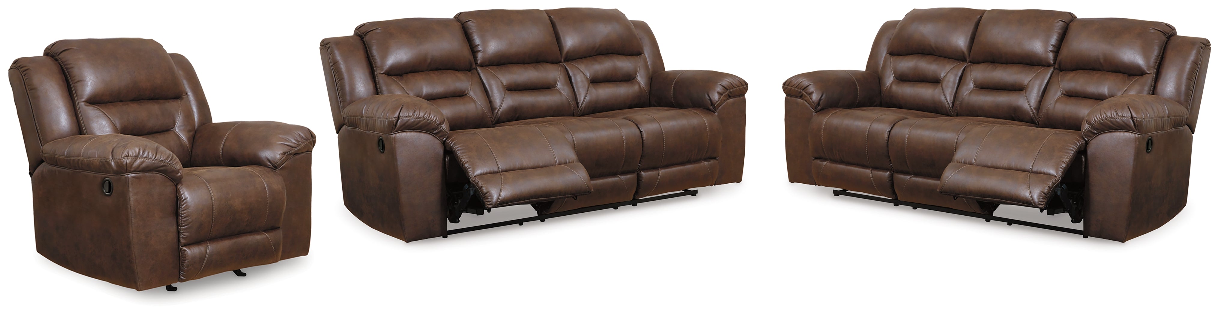 Best Deals Furniture - Ashley Furniture - Stoneland 2 Reclining Sofas and Recliner - 2 Reclining Sofas and Recliner - 39904U8
