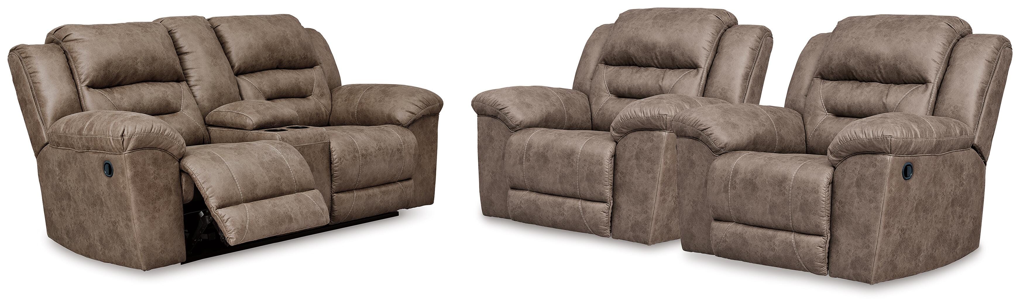 Best Deals Furniture - Ashley Furniture - Stoneland Reclining Loveseat and 2 Recliners - Reclining Loveseat and 2 Recliners - 39905U13
