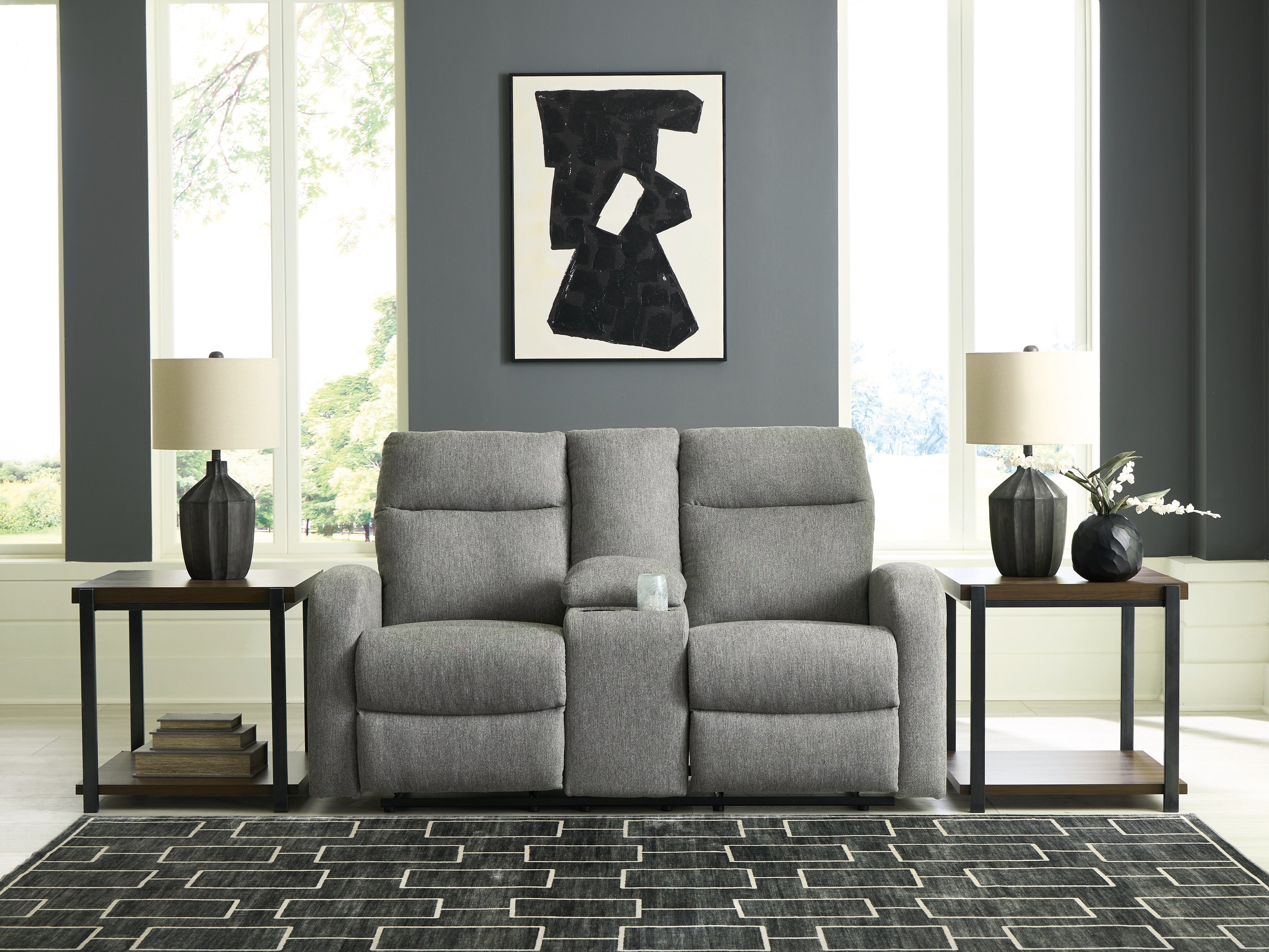 Best Deals Furniture - Ashley Furniture - Gauntlet Reclining Loveseat with Console - DBL Rec Loveseat w/Console - PC4220494
