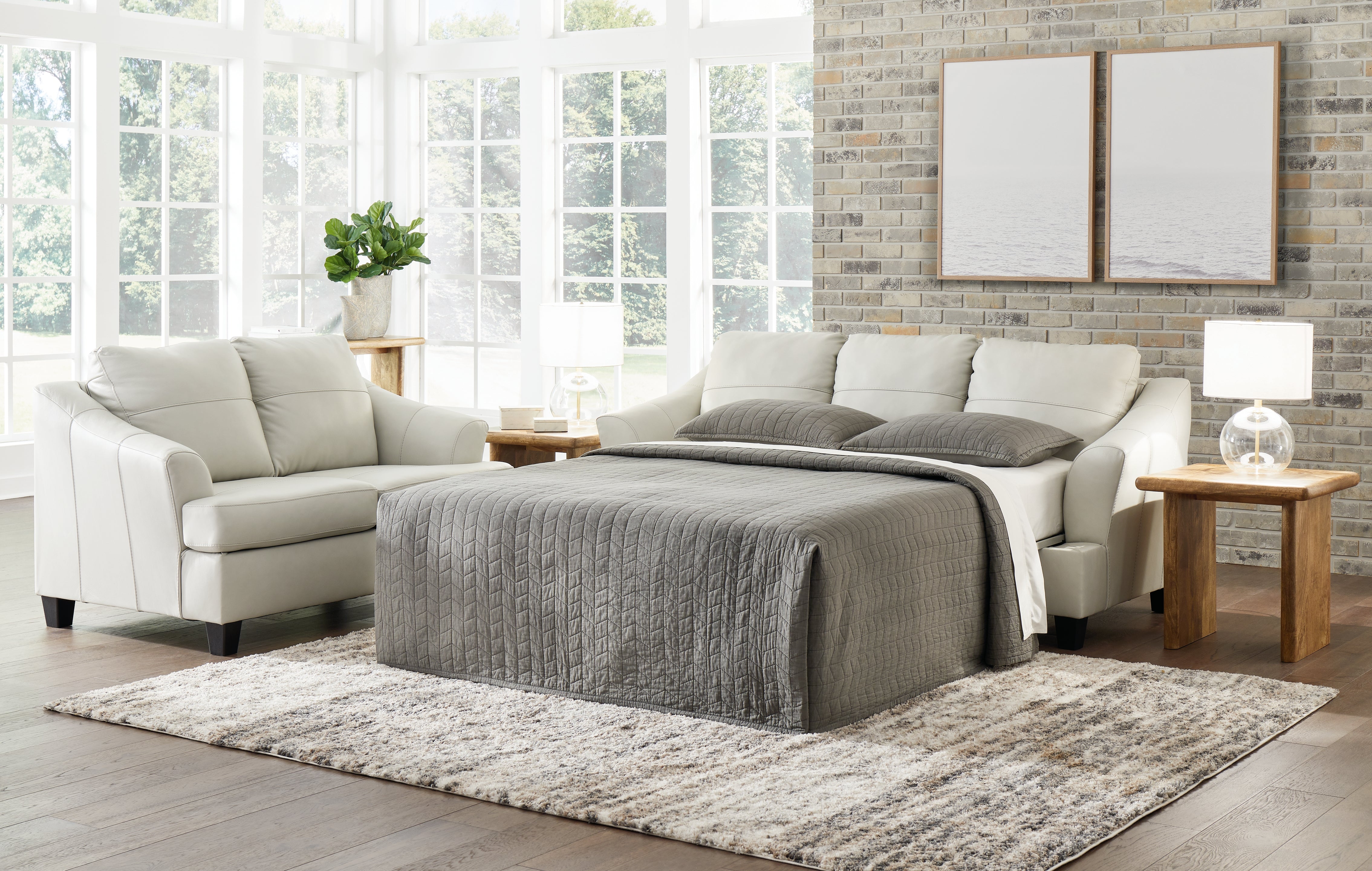 Best Deals Furniture - Ashley Furniture - Genoa Queen Sofa Sleeper and Loveseat - Queen Sofa Sleeper and Loveseat - 47704U5