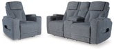 Best Deals Furniture - Ashley Furniture - Studio Cave Power Reclining Loveseat and Power Recliner - Power Reclining Loveseat and Power Recliner - PC49802U2