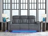 Best Deals Furniture - Ashley Furniture - Studio Cave Power Reclining Sofa - PWR REC Sofa with ADJ Headrest - PC4980215