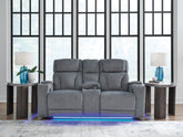 Best Deals Furniture - Ashley Furniture - Studio Cave Power Reclining Loveseat with Console - PWR REC Loveseat/CON/ADJ HDRST - PC4980218