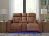 Best Deals Furniture - Ashley Furniture - Clean-Slate Power Reclining Loveseat with Console - PWR REC Loveseat/CON/ADJ HDRST - PC5010118