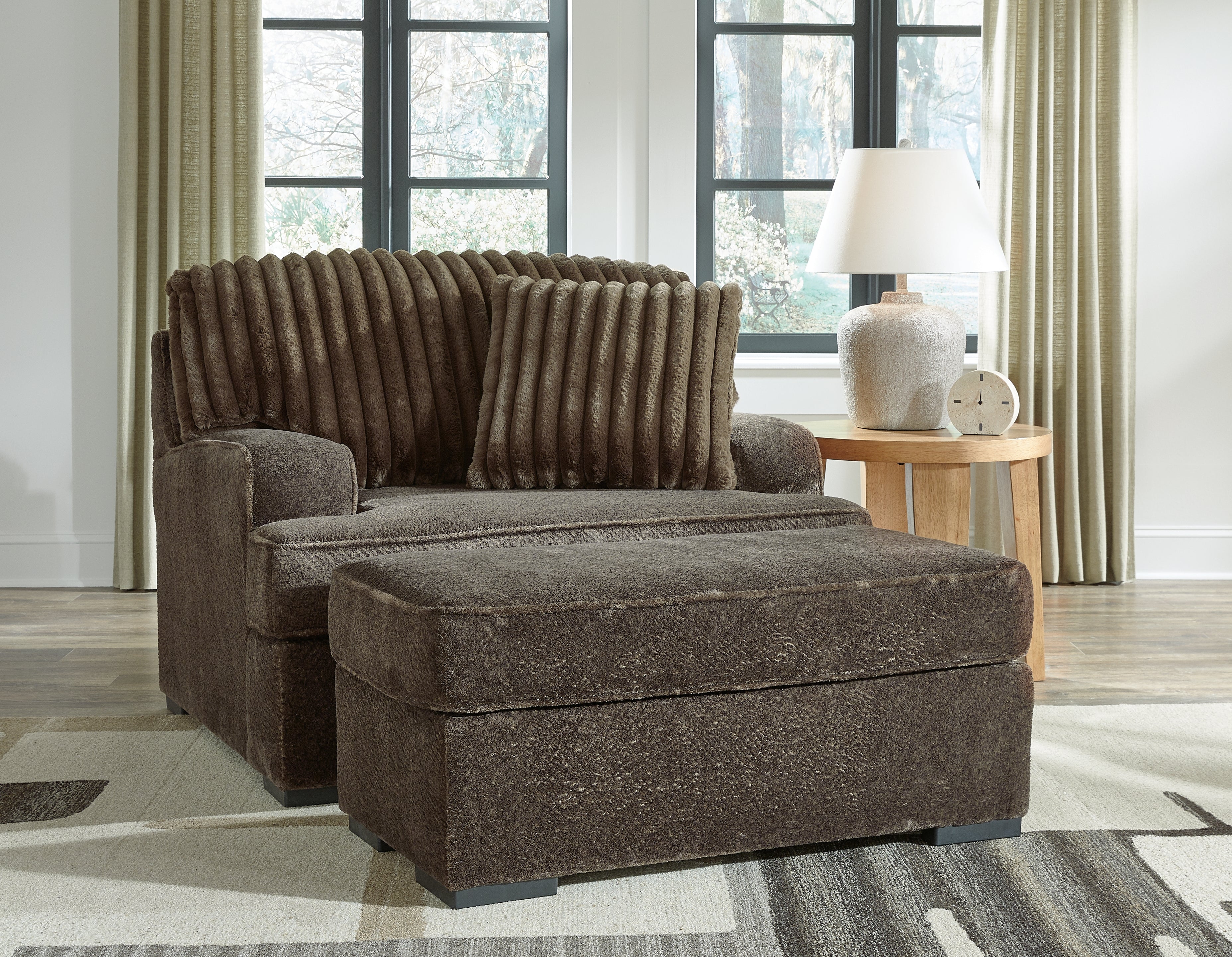 Best Deals Furniture - Ashley Furniture - Aylesworth Oversized Chair and Ottoman - Oversized Chair and Ottoman - 53702U1