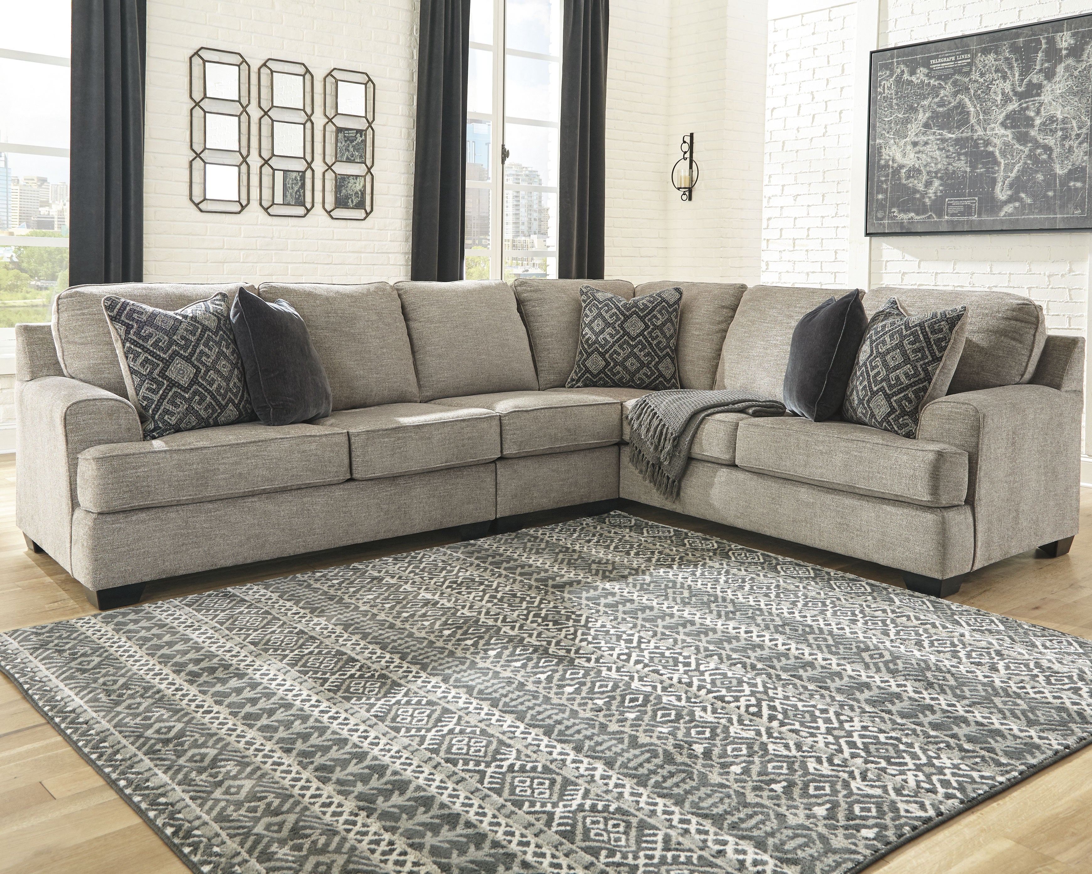 Best Deals Furniture - Ashley Furniture - Bovarian 3-Piece Sectional - RAF 3-Piece Sectional - 56103S2