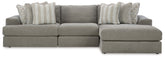 Best Deals Furniture - Ashley Furniture - Avaliyah 3-Piece Sectional with Chaise - RAF 3-Piece Sectional with Chaise / Ash - 58103S4