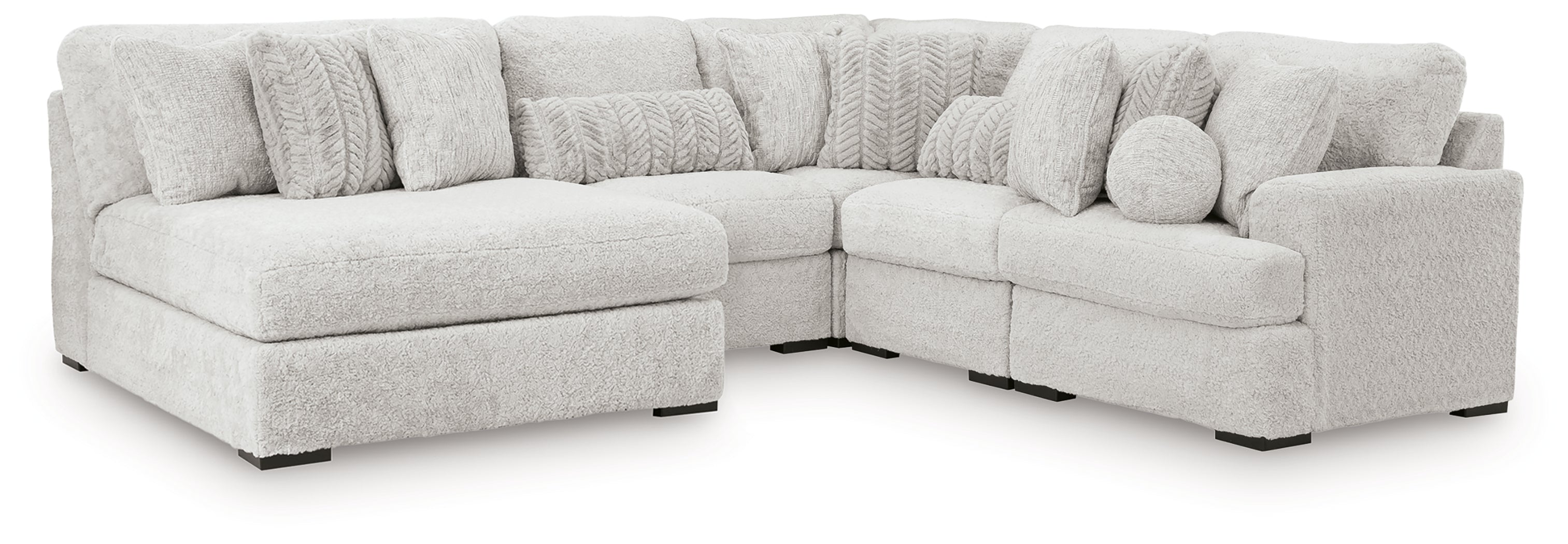 Best Deals Furniture - Ashley Furniture - Cuddle Plush 5-Piece Sectional with Chaise - 5-Piece Sectional with Chaise - PC59106S11