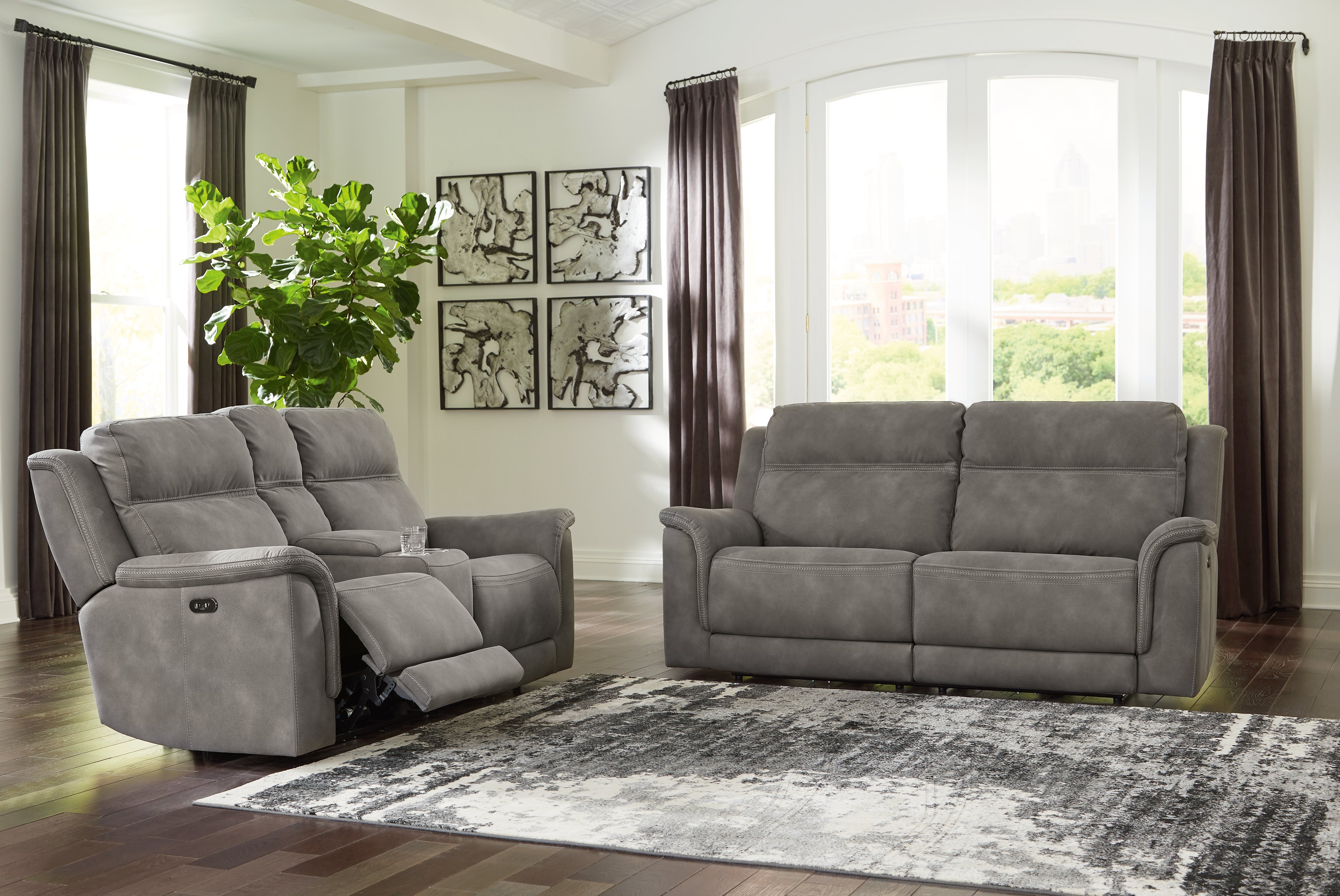 Best Deals Furniture - Ashley Furniture - Next-Gen DuraPella Power Reclining Sofa and Loveseat - Power Reclining Sofa and Loveseat / Slate - 59301U1