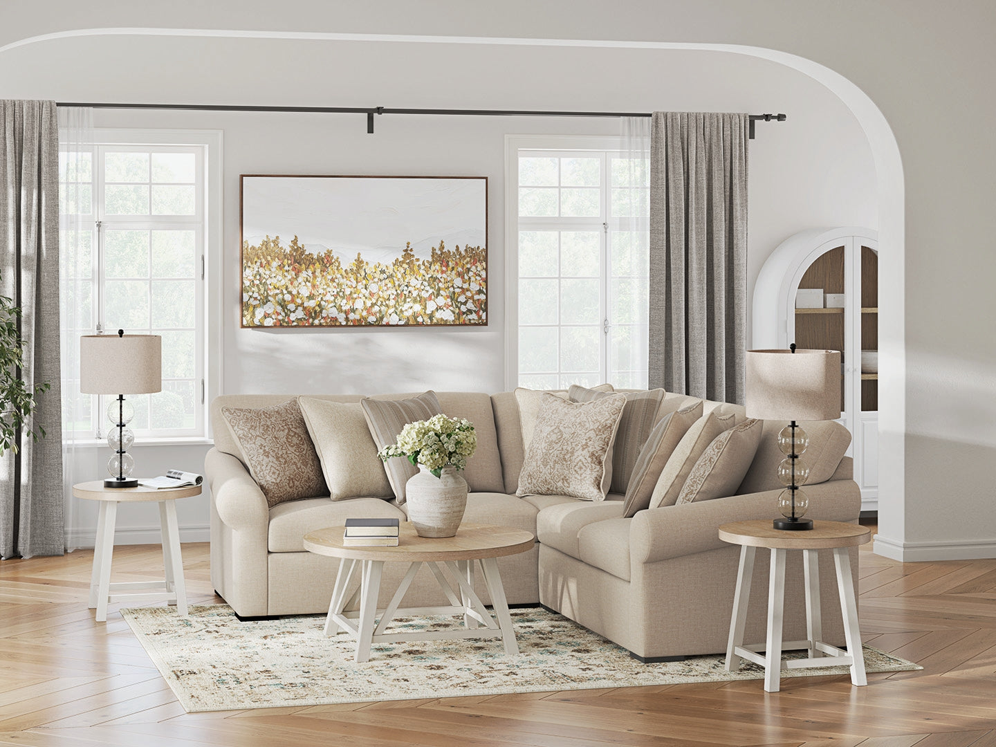 Best Deals Furniture - Ashley Furniture - LadyMae 3-Piece Sectional - RAF 3-Piece Sectional - 59404S1