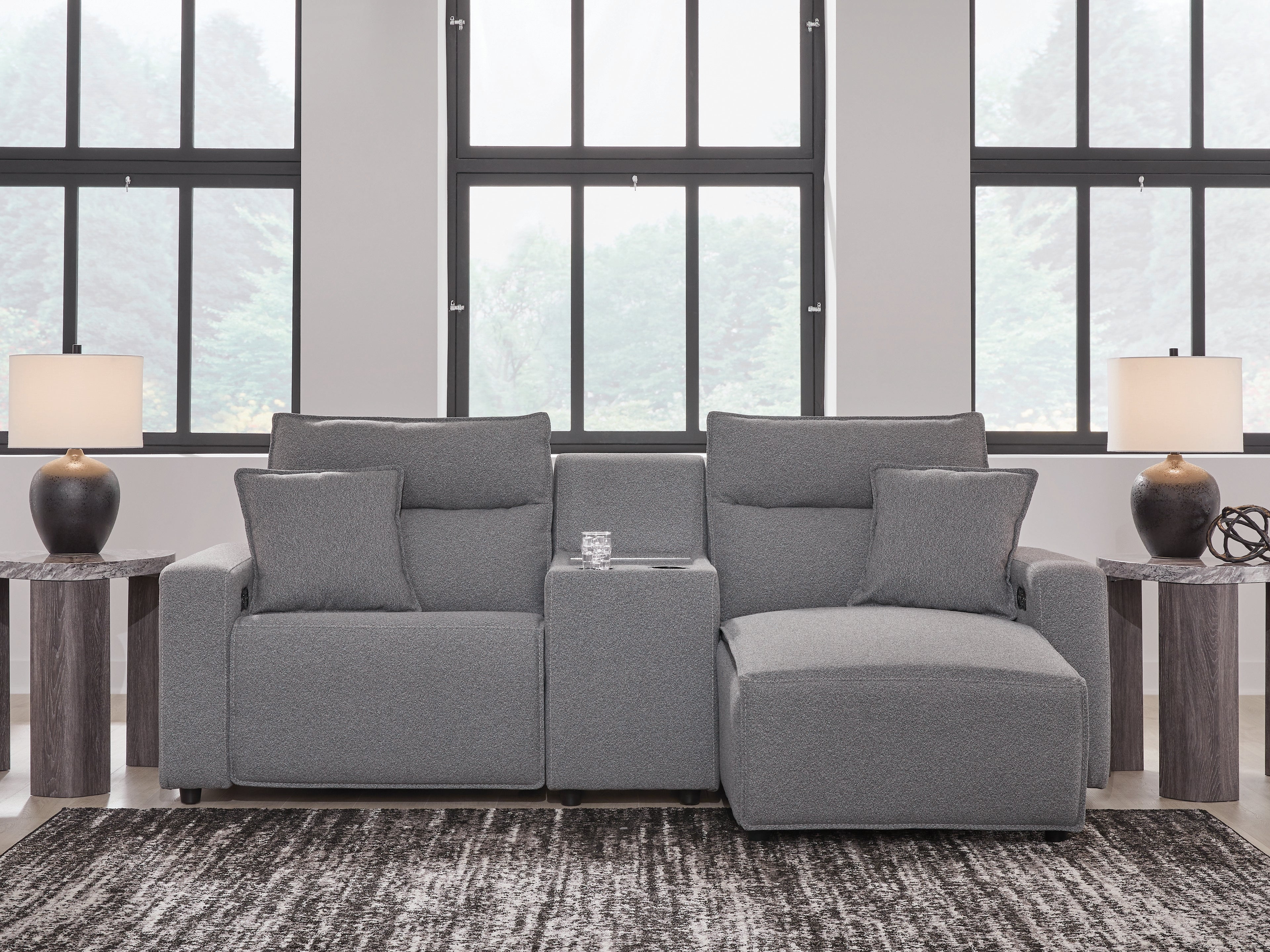 Best Deals Furniture - Ashley Furniture - Modmax II 3-Piece Power Reclining Sectional with Chaise and Console - 3-Piece Power Reclining Sectional with Chaise and Console - 65906S4