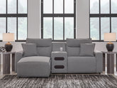 Best Deals Furniture - Ashley Furniture - Modmax II 3-Piece Power Reclining Sectional with Chaise and Audio Console - 3-Piece Power Reclining Sectional with Chaise and Audio Console - 65906S18