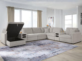 Best Deals Furniture - Ashley Furniture - ModMax Luxe 8-Piece Sectional with Storage Chaise and Audio Consoles - RAF 8-Piece Sectional with Storage Chaise and Audio Consoles - 68605S79