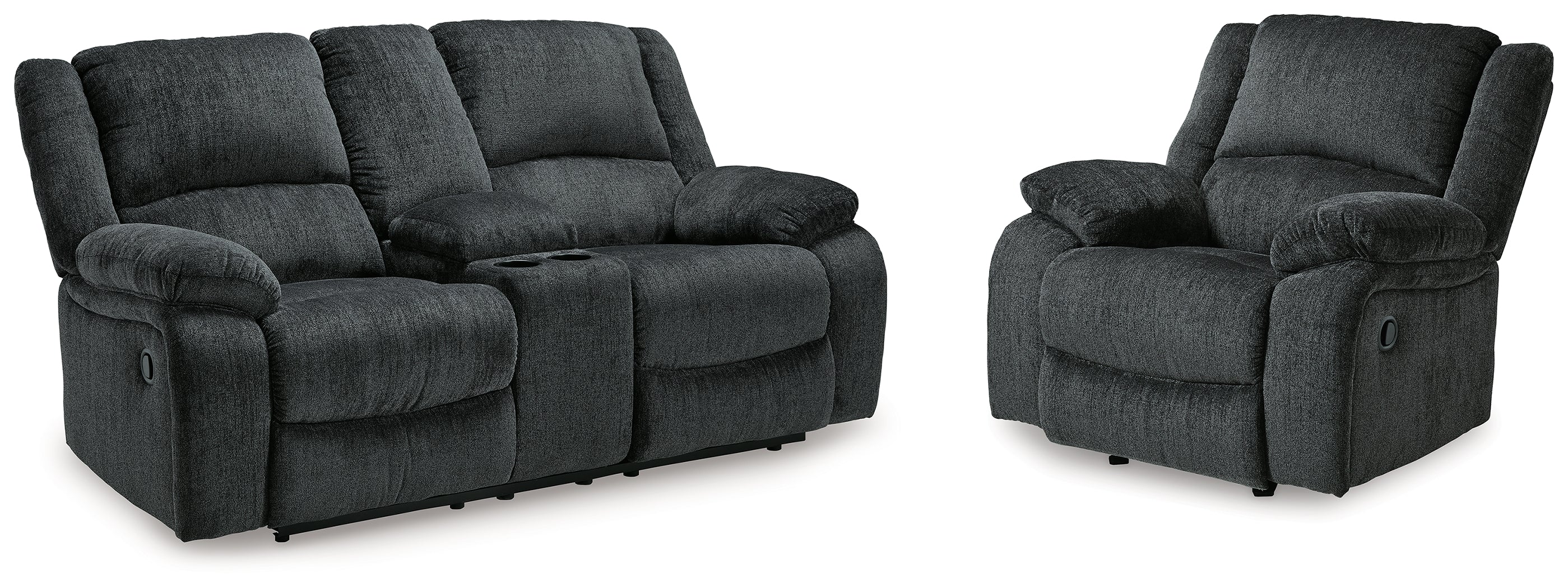 Best Deals Furniture - Ashley Furniture - Draycoll Reclining Loveseat with Console and Recliner - Reclining Loveseat with Console and Recliner - 76504U7