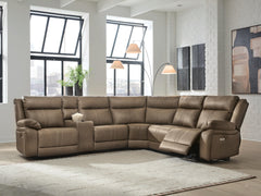 Best Deals Furniture - Ashley Furniture - Max-Momentum 6-Piece Power Reclining Sectional with Audio Console - 6-Piece Power Reclining Sectional with Audio Console - PC82305S9