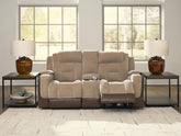 Best Deals Furniture - Ashley Furniture - Mixed Motion Power Reclining Loveseat with Console - PWR REC Loveseat/CON/ADJ HDRST - PC8350418