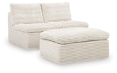 Best Deals Furniture - Ashley Furniture - Fannin Armless Chair with Ottoman - 2 Armless Chairs w/Otto (3/CN) - PC8430431