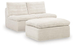 Best Deals Furniture - Ashley Furniture - Fannin Armless Chair with Ottoman - 2 Armless Chairs w/Otto (3/CN) - PC8430431