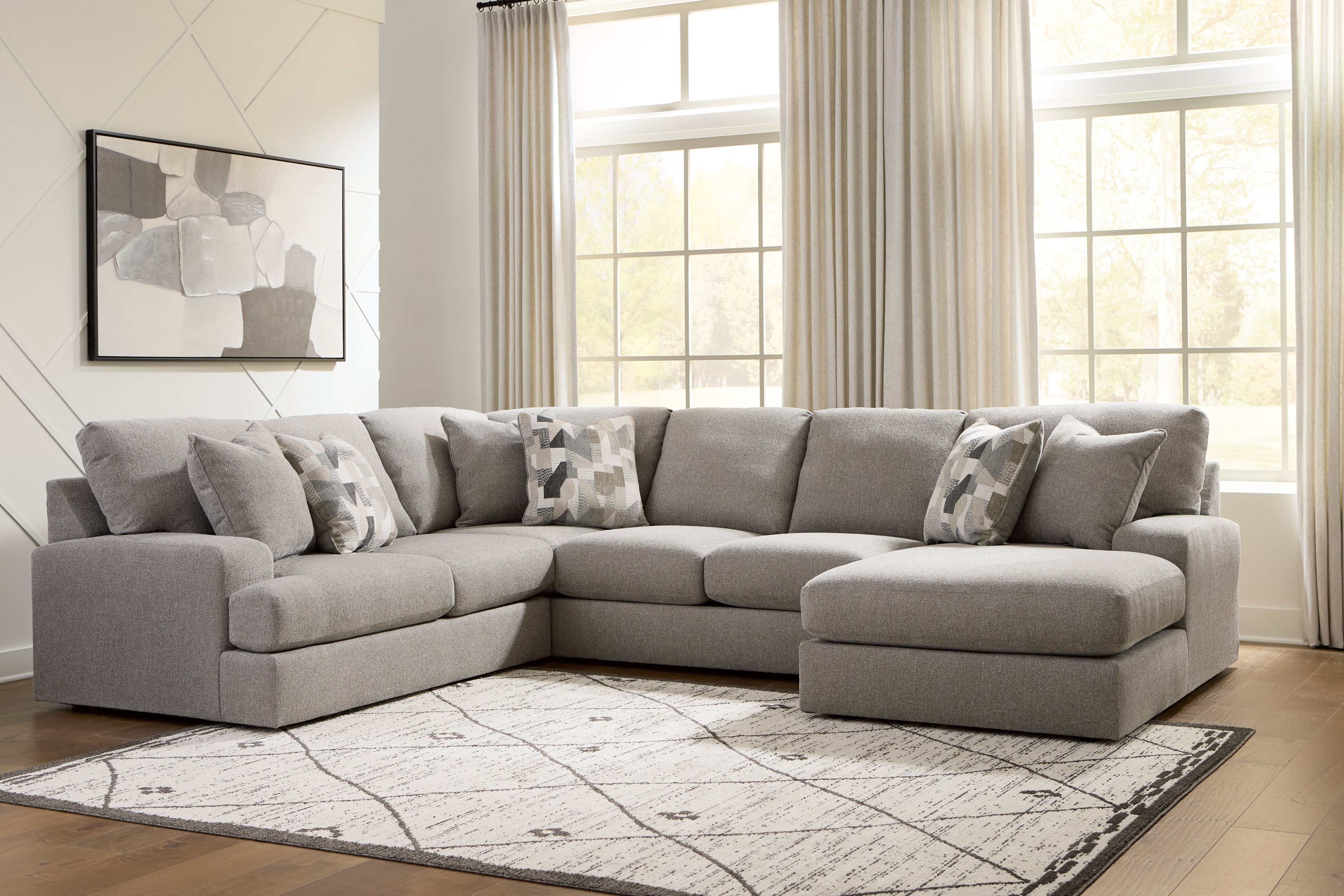 Best Deals Furniture - Ashley Furniture - Lindon 3-Piece Sectional with Chaise - 3-Piece Sectional with Chaise - 84704S4