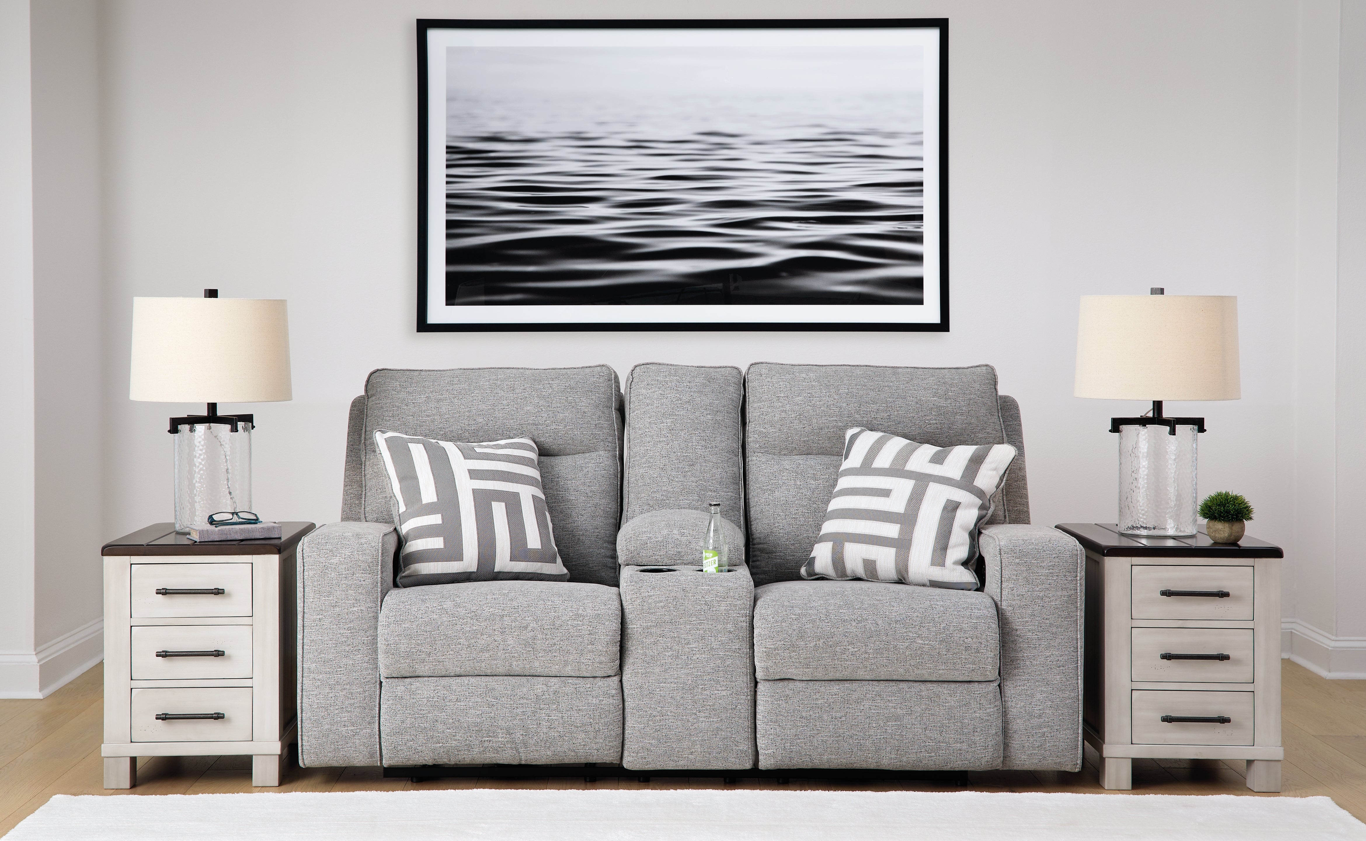 Best Deals Furniture - Ashley Furniture - Biscoe Power Reclining Loveseat with Console - PWR REC Loveseat/CON/ADJ HDRST - 9050318