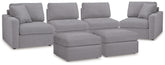 Best Deals Furniture - Ashley Furniture - Modmax 4-Piece Sectional and 2 Ottomans - 4-Piece Sectional and 2 Ottomans - 92104U1