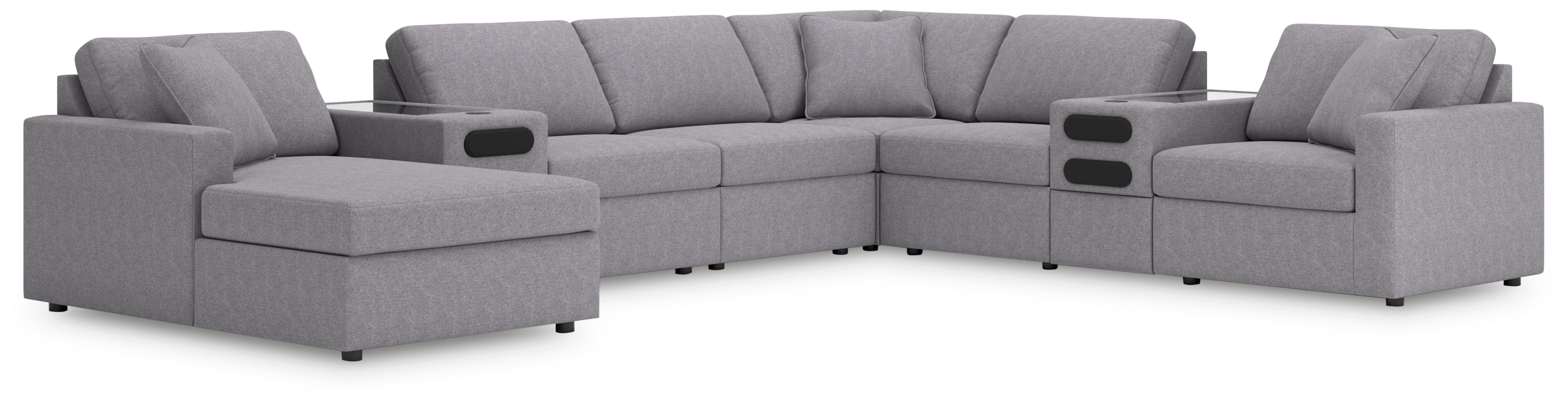 Best Deals Furniture - Ashley Furniture - Modmax 8-Piece Sectional with Audio System and Chaise - RAF 8-Piece Sectional with Audio System and Chaise - 92104S49