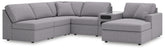 Best Deals Furniture - Ashley Furniture - Modmax 6-Piece Sectional with Chaise - 6-Piece Sectional with Chaise and Audio Console - 92104S25