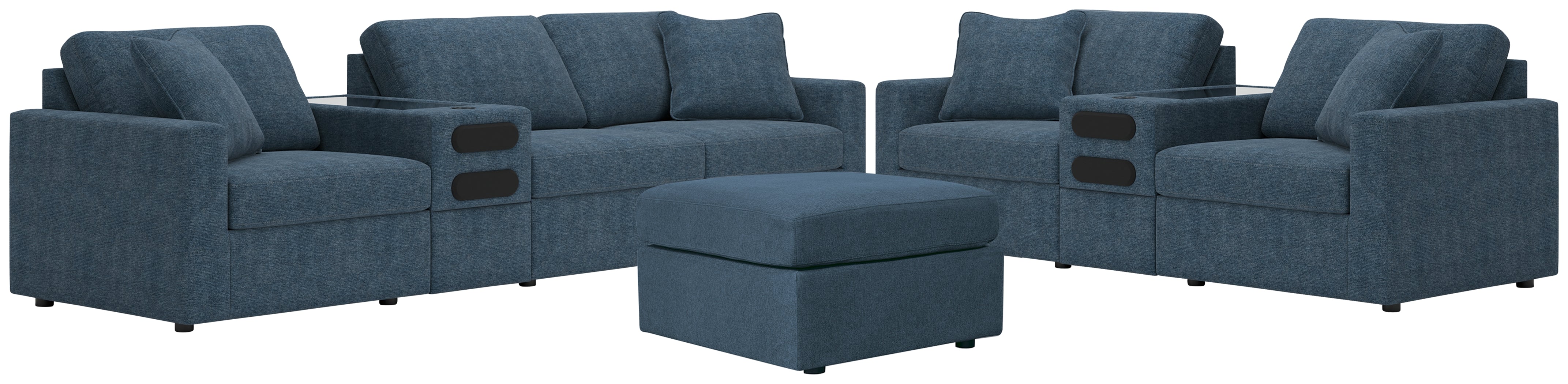 Best Deals Furniture - Ashley Furniture - Modmax 4-Piece Sectional Sofa, 3-Piece Sectional Loveseat and Ottoman - 4-Piece Sectional Sofa, 3-Piece Sectional Loveseat and Ottoman - 92121U25