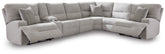 Best Deals Furniture - Ashley Furniture - Acklen Place 7-Piece Power Sectional Reclining Sofa with Storage Console - 7-Piece Power Sectional Reclining Sofa with Storage Console - 93605S20