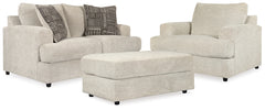 Best Deals Furniture - Ashley Furniture - Soletren Loveseat, Oversized Chair and Ottoman - Loveseat, Oversized Chair and Ottoman - 95104U14