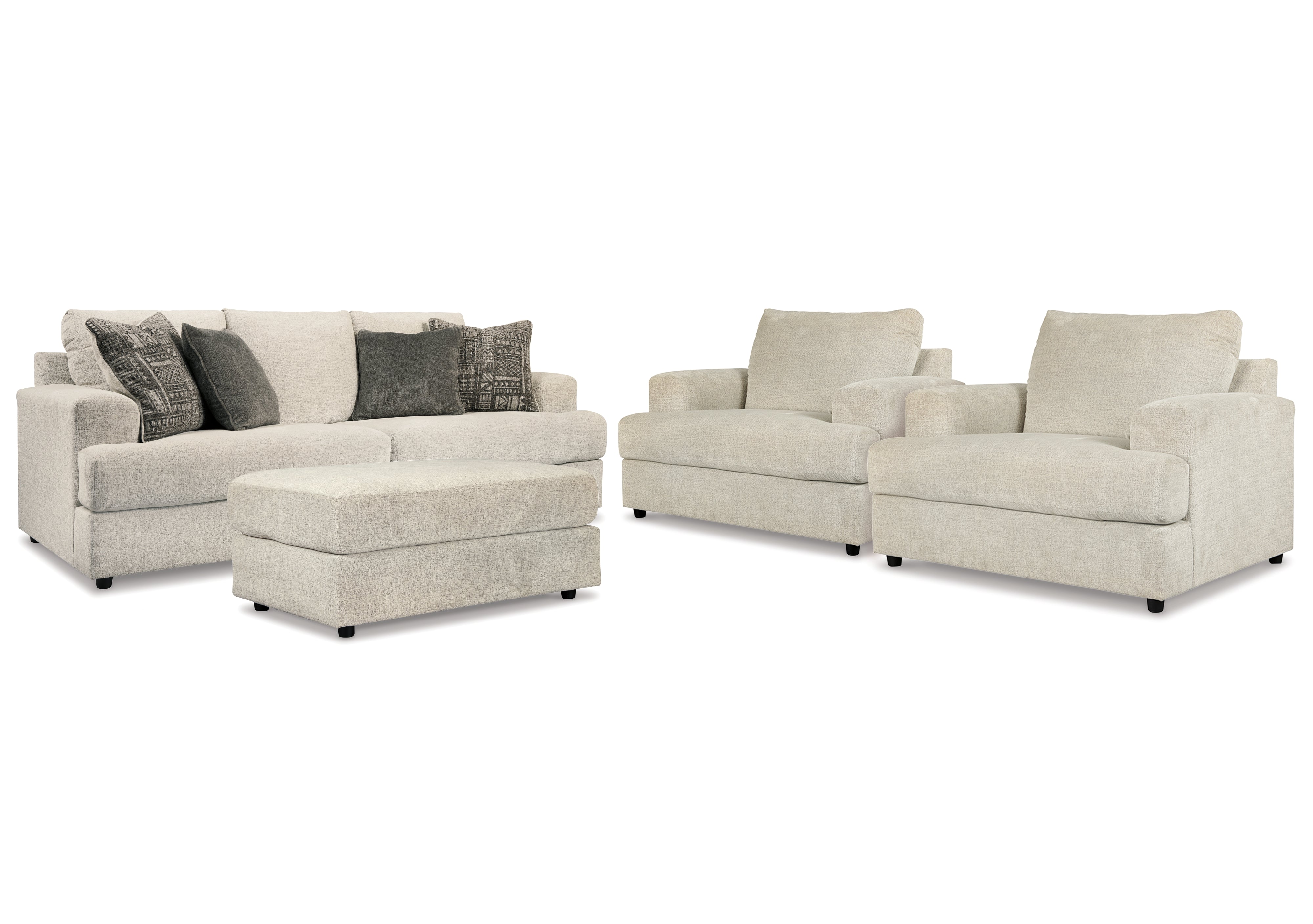Best Deals Furniture - Ashley Furniture - Soletren Sofa, 2 Chairs, and Ottoman - Sofa, 2 Chairs, and Ottoman - 95104U5
