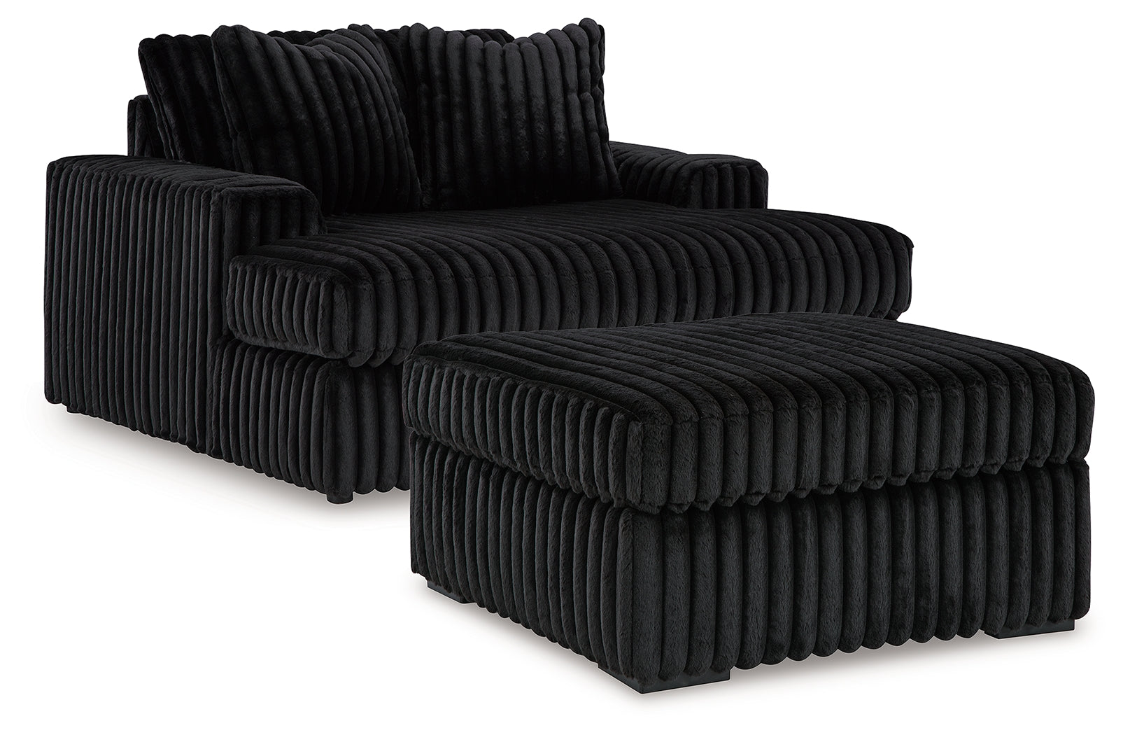 Best Deals Furniture - Ashley Furniture - Midnight-Madness Oversized Chaise and Oversized Accent Ottoman - Oversized Chaise and Oversized Accent Ottoman - 98103U10