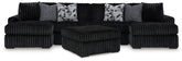 Best Deals Furniture - Ashley Furniture - Midnight-Madness 3-Piece Sectional with Double Chaise and Ottoman - 3-Piece Sectional with Double Chaise and Ottoman - 98103U8