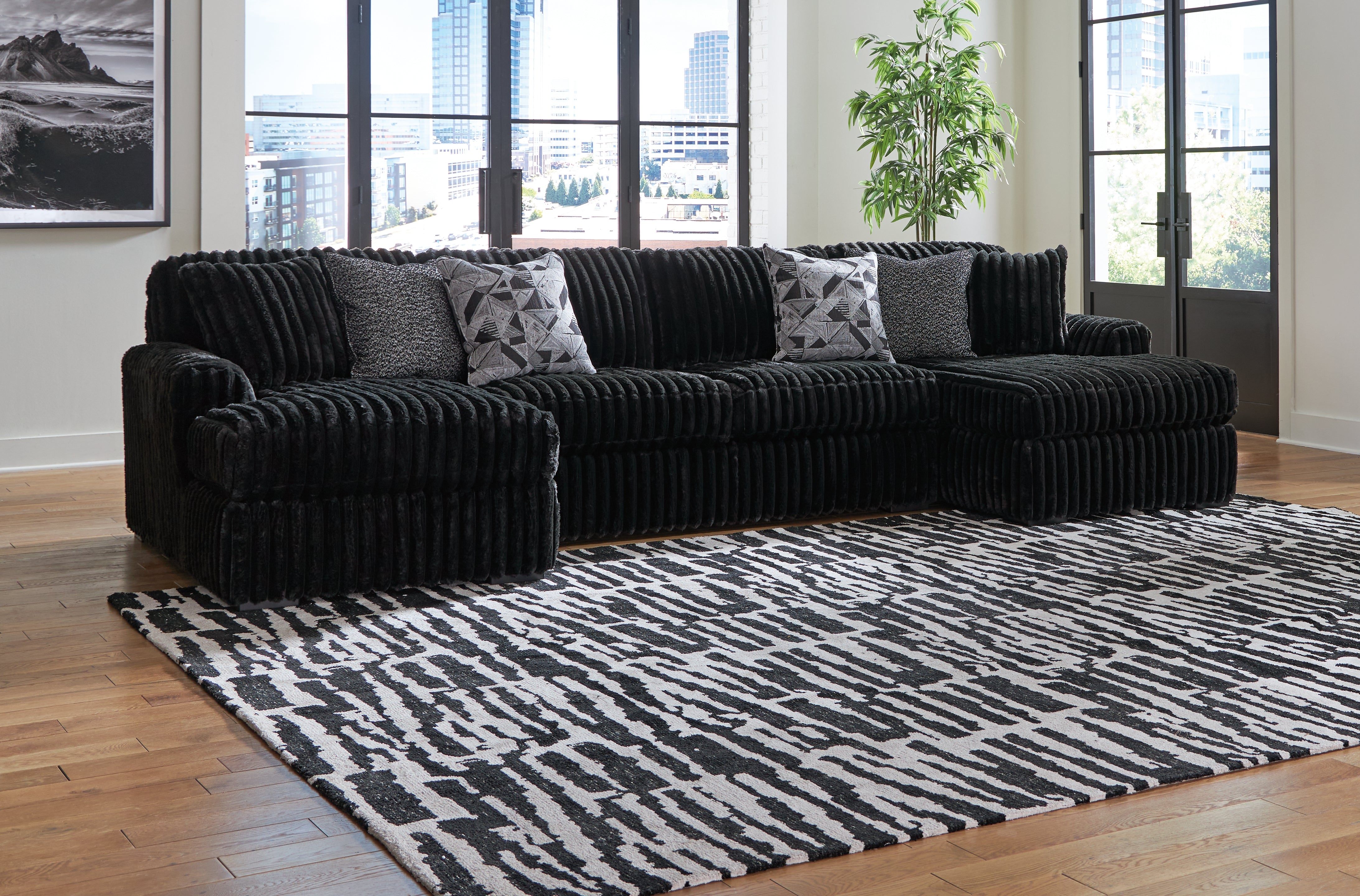 Best Deals Furniture - Ashley Furniture - Midnight-Madness 3-Piece Sectional with Chaise - RAF 3-Piece Sectional with Chaise - 98103S5