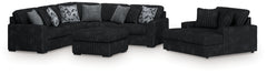 Best Deals Furniture - Ashley Furniture - Midnight-Madness 3-Piece Sectional, Chaise and Oversized Accent Ottoman - 3-Piece Sectional, Chaise and Oversized Accent Ottoman - 98103U1