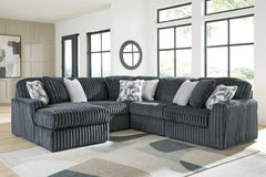 Best Deals Furniture - Ashley Furniture - Midnight-Madness 5-Piece Sectional with Chaise - RAF 5-Piece Sectional with Chaise / Gunmetal - 98105S22