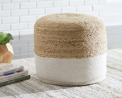 Best Deals Furniture - Ashley Furniture - Sweed Valley Pouf - Pouf / Natural/White - A1000420