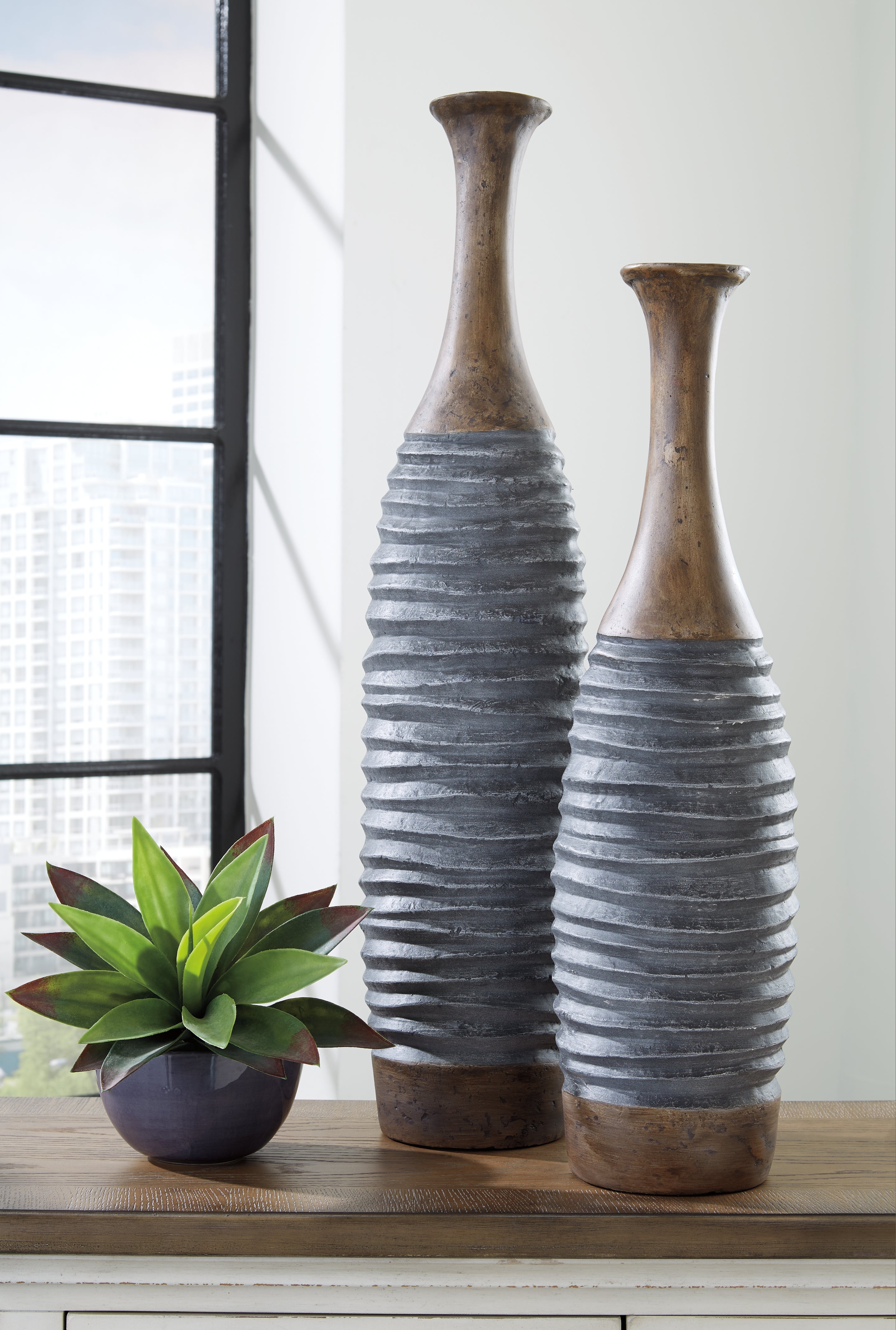 Best Deals Furniture - Ashley Furniture - Blayze Vase (Set of 2) - Vase Set (Set of 2) - A2000388