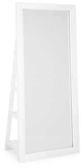 Best Deals Furniture - Ashley Furniture - Evesen Floor Standing Mirror/Storage - Floor Standing Mirror/Storage / White - A8010383