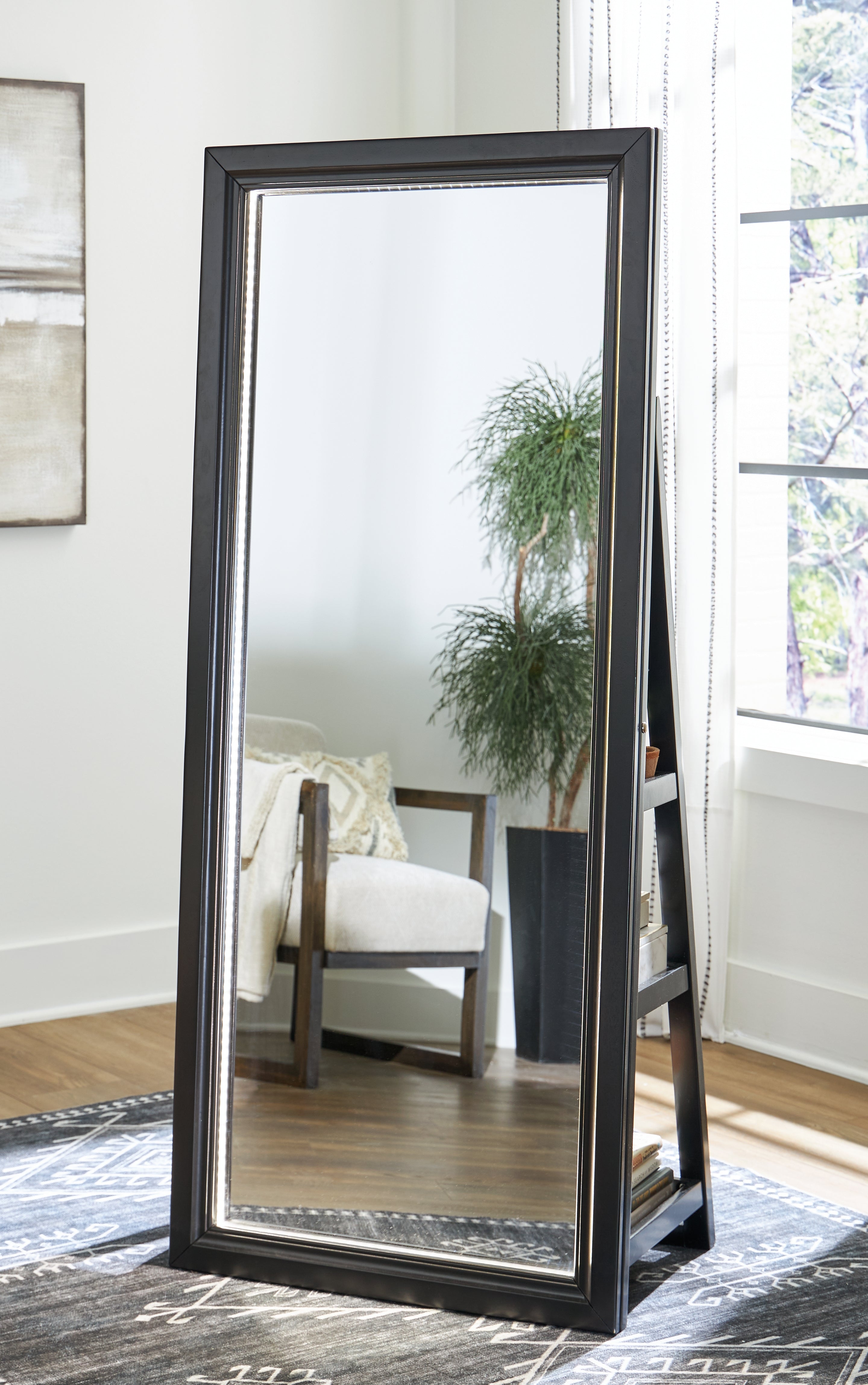 Best Deals Furniture - Ashley Furniture - Evesen Floor Standing Mirror/Storage - Floor Standing Mirror/Storage - A8010384