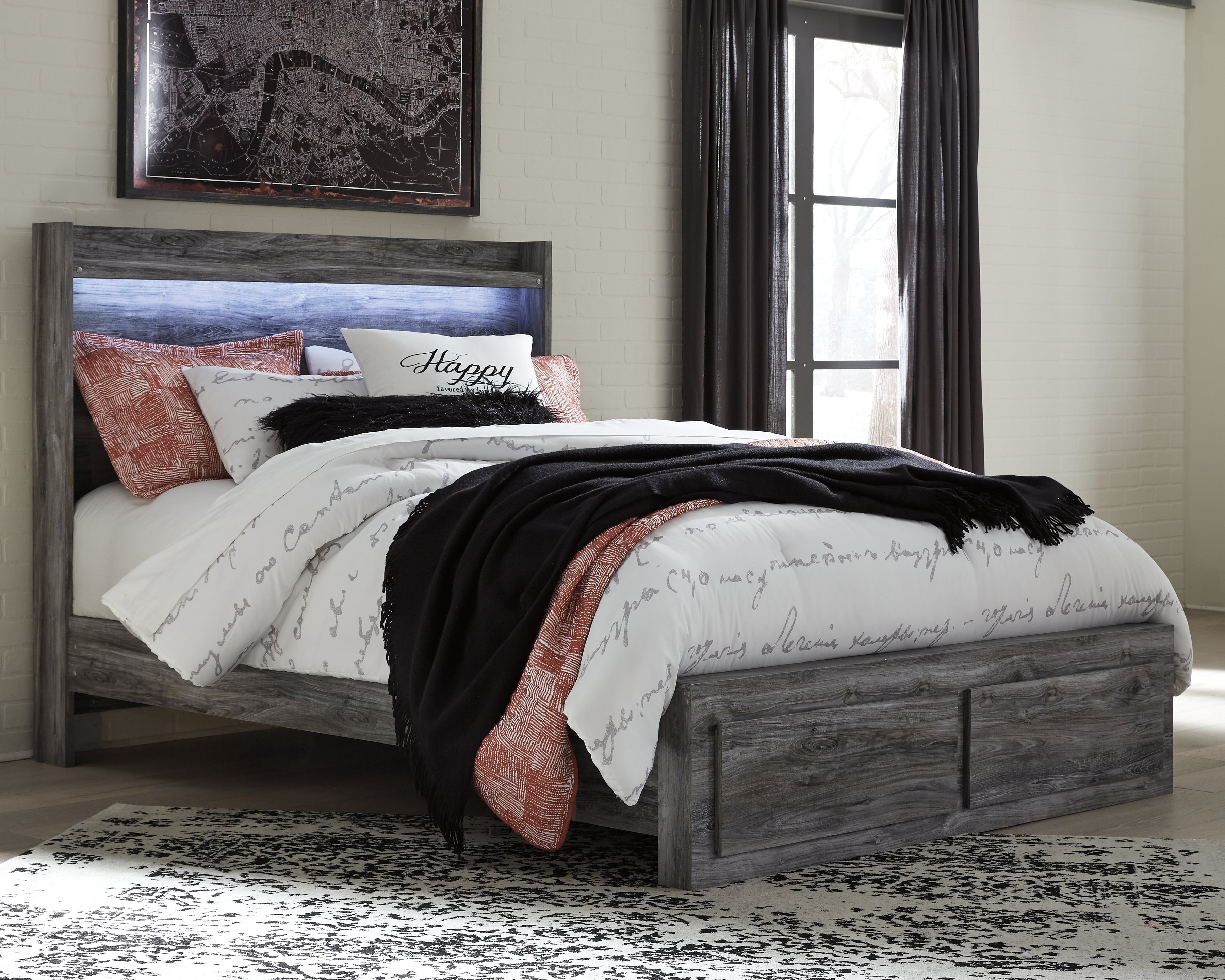 Best Deals Furniture - Ashley Furniture - Baystorm Queen Panel Bed with 2 Storage Drawers - Queen Panel Bed with 2 Storage Drawers - B221B5
